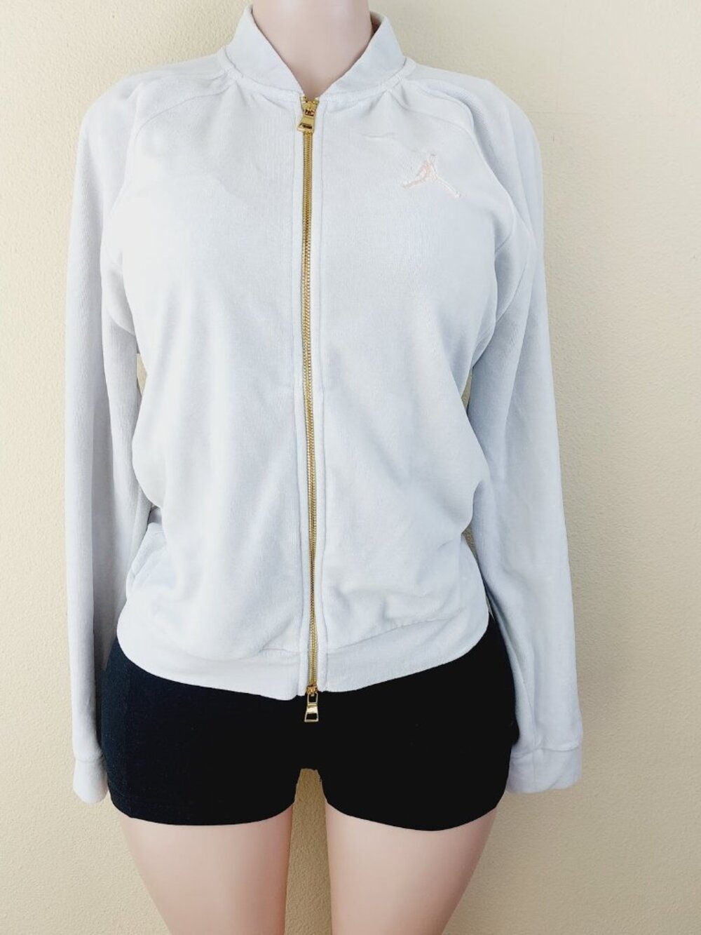 Jordan Women's Off-White Classic Sailor Neck Sports Fleece Jacket Size XL - Picture 3 of 12